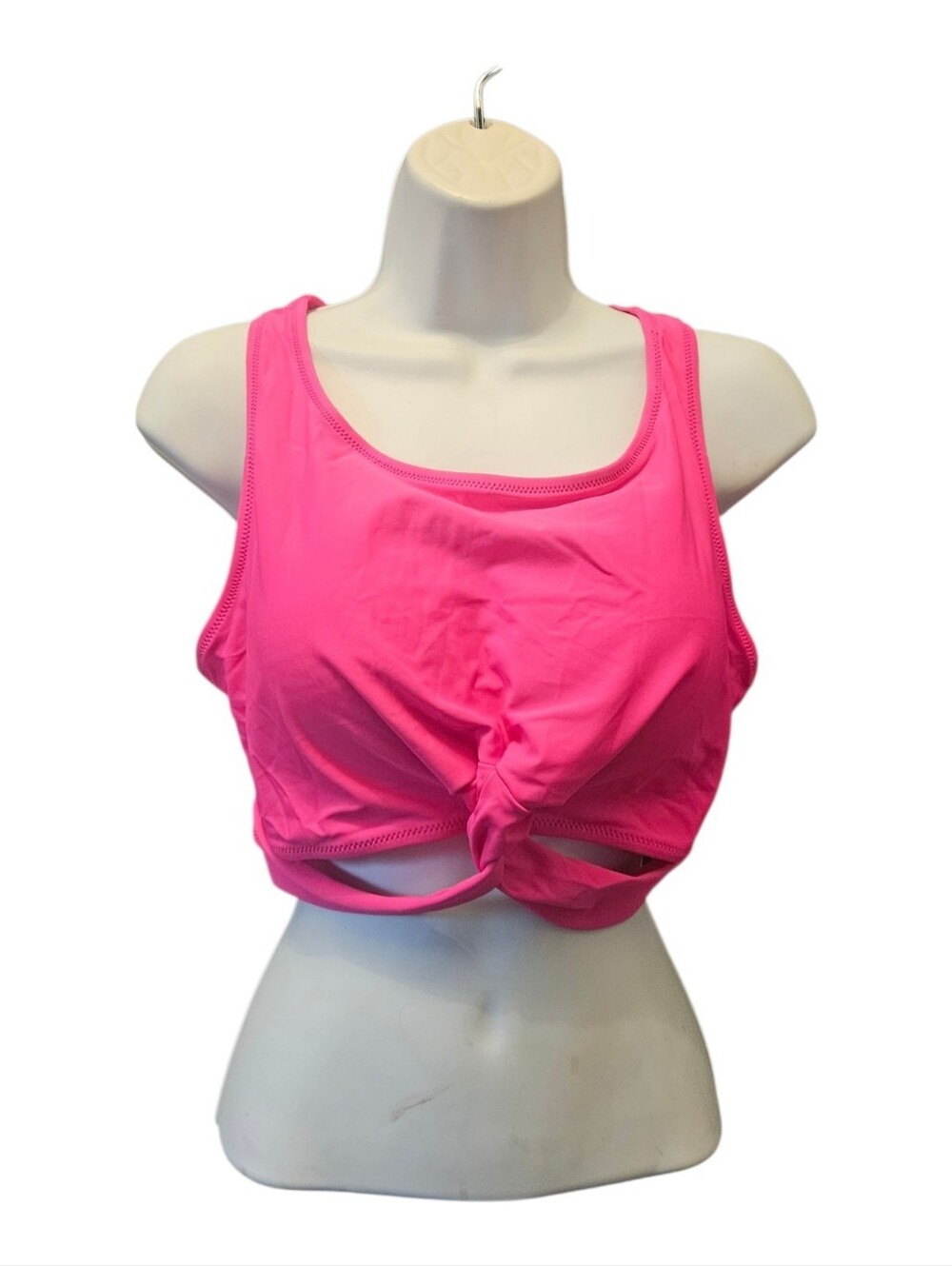 Blooming Jelly Women' Neon Hot Pink Twist Front Bikini Top Size L